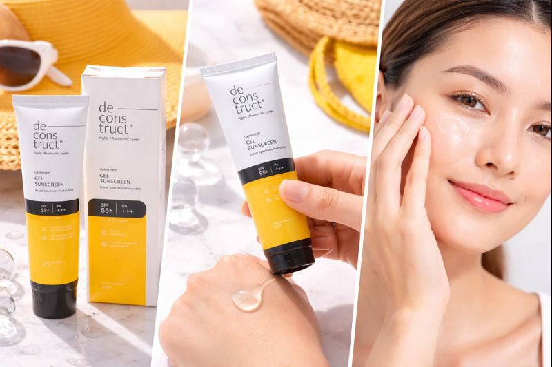 Deconstruct Gel Sunscreen SPF 55+ PA+++ | Lightweight, Oil-Free & No White Cast (30g)