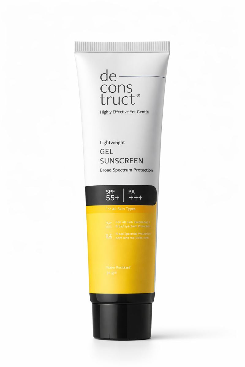 Deconstruct Gel Sunscreen SPF 55+ PA+++ | Lightweight, Oil-Free & No White Cast (30g)