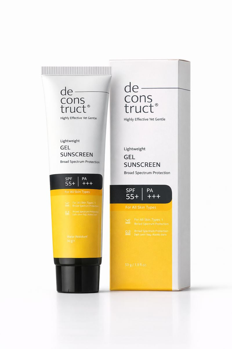 Deconstruct Gel Sunscreen SPF 55+ PA+++ | Lightweight, Oil-Free & No White Cast (30g)